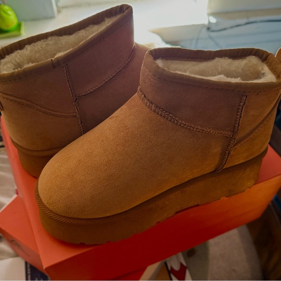 Platform Suede Ankle Boots - Picture 3 of 7